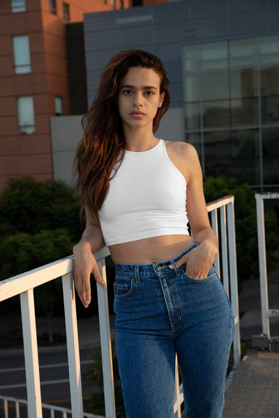 AA8369 - WOMEN'S COTTON SPANDEX CROP TANK