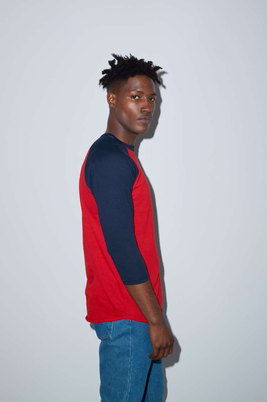 AABB453 - UNISEX POLY-COTTON 3/4 SLEEVE RAGLAN T-SHIRT