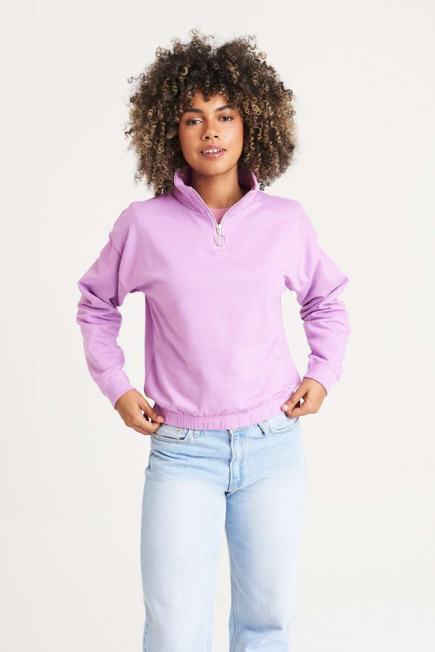 AWJH037 - WOMEN'S CROPPED 1/4 ZIP SWEAT