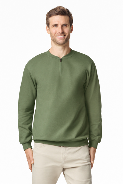 GISF008 - SOFTSTYLE MIDWEIGHT ADULT FLEECE 1/4 ZIP SWEATSHIRT