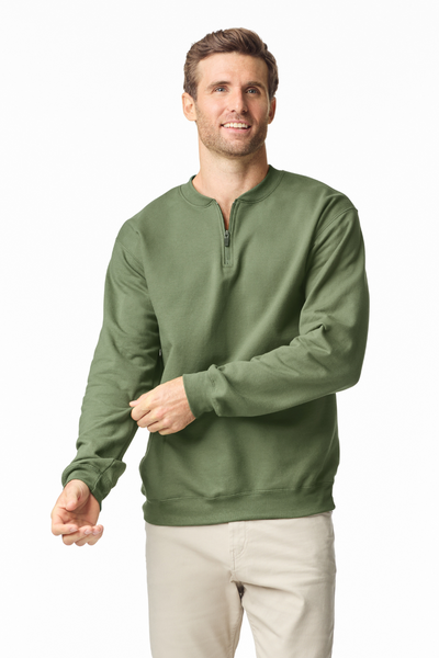 GISF008 - SOFTSTYLE MIDWEIGHT ADULT FLEECE 1/4 ZIP SWEATSHIRT