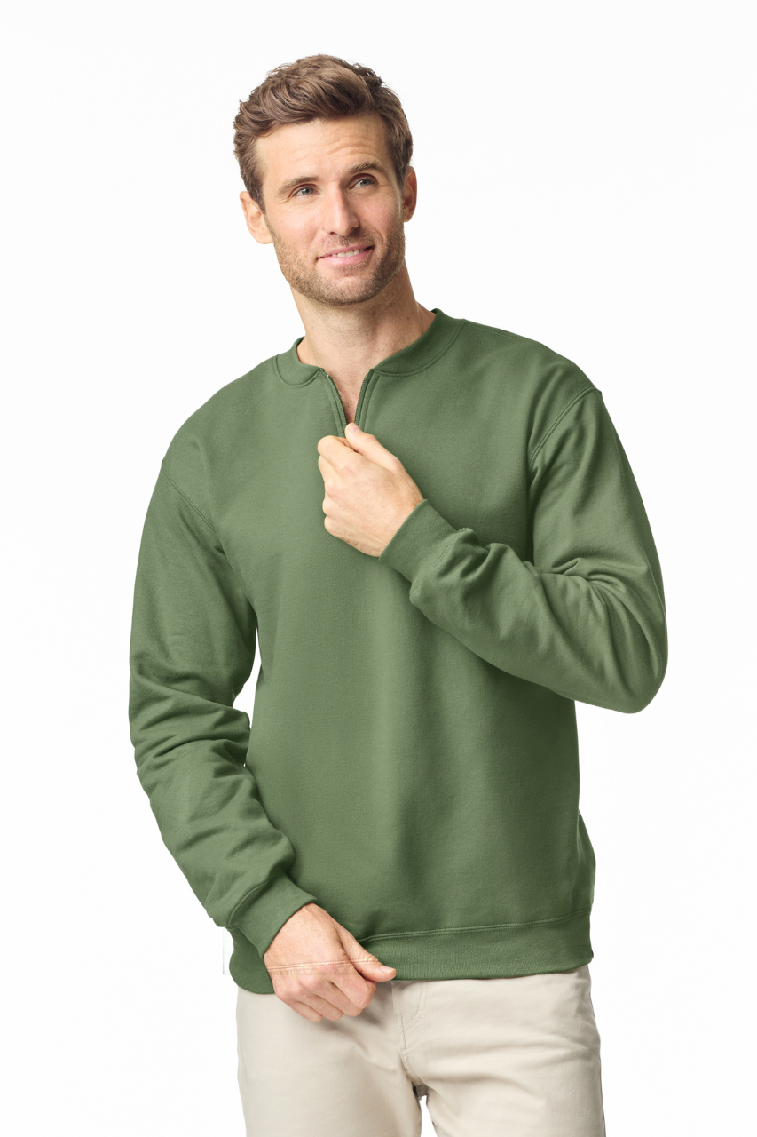 GISF008 - SOFTSTYLE MIDWEIGHT ADULT FLEECE 1/4 ZIP SWEATSHIRT