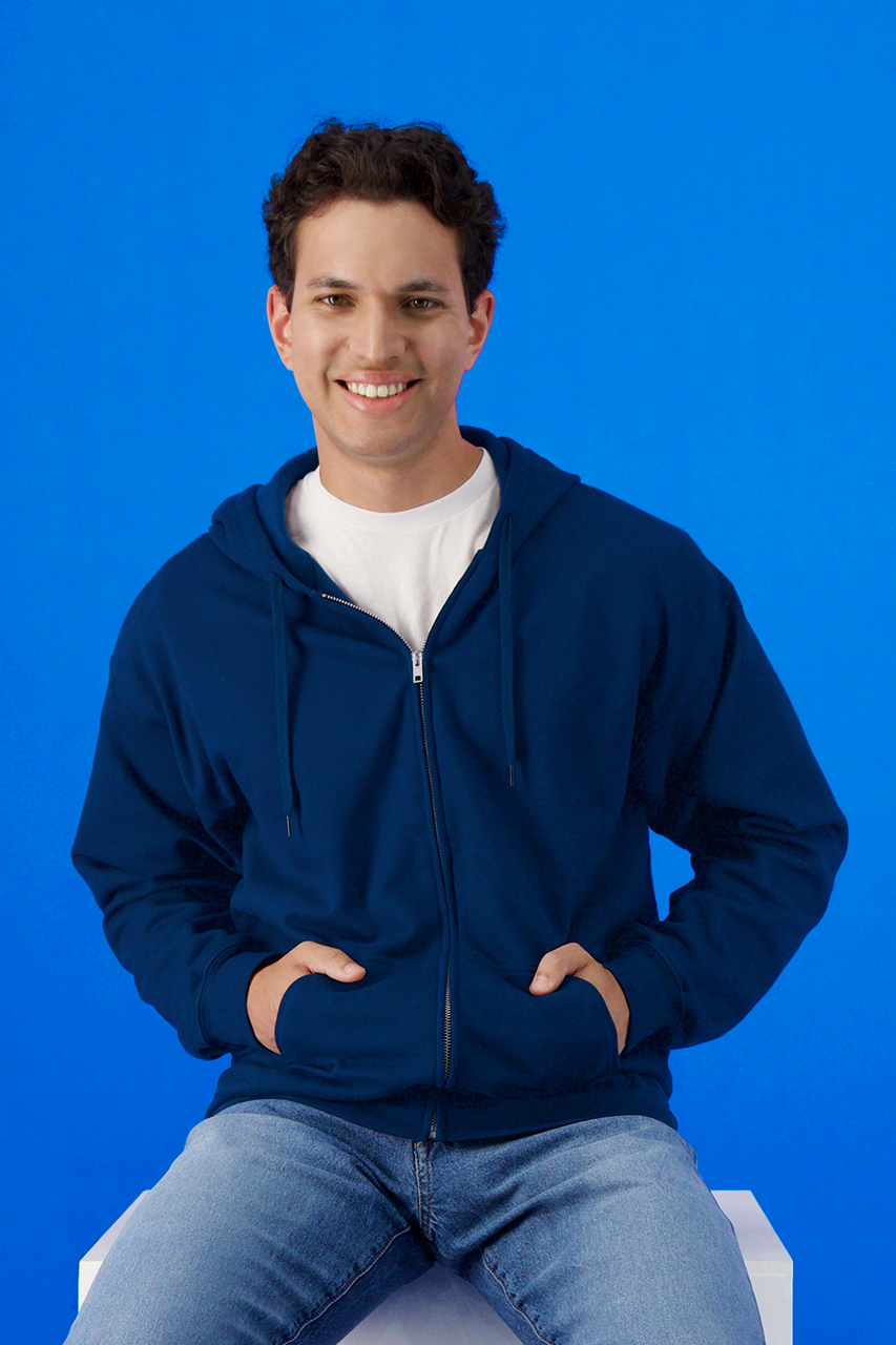 GISF600 - SOFTSTYLE® MIDWEIGHT FLEECE ADULT FULL ZIP HOODED SWEATSHIRT