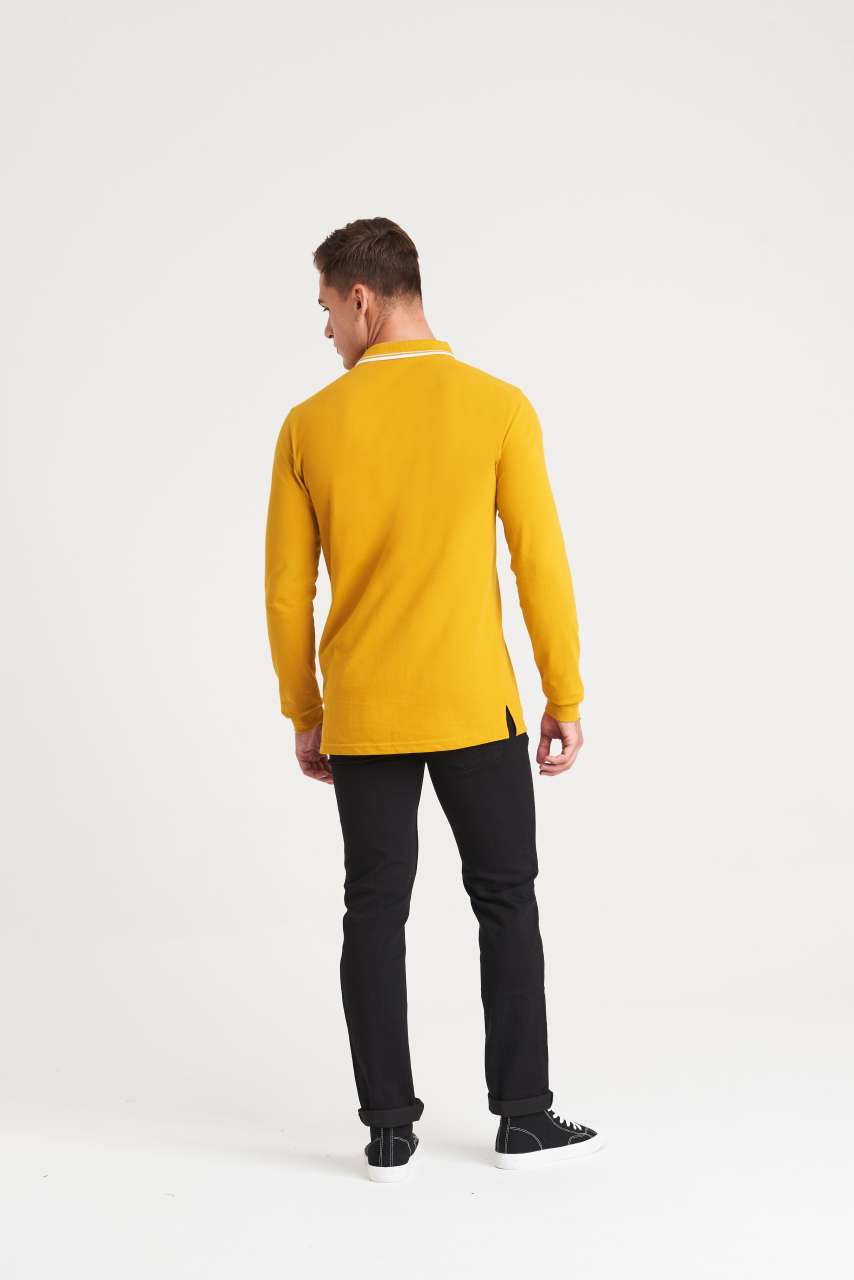 JP103 - LONG SLEEVE TIPPED 100 POLO