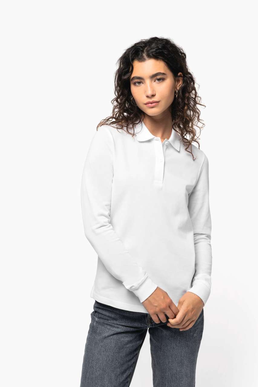 KA2028 - LADIES’ ORGANIC 180 PIQUÉ POLO SHIRT LONG SLEEVES