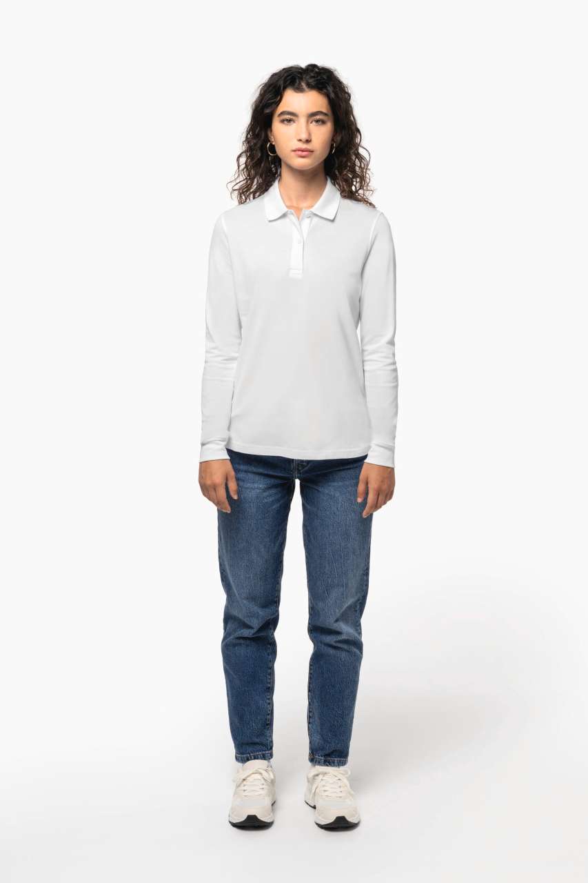 KA2028 - LADIES’ ORGANIC 180 PIQUÉ POLO SHIRT LONG SLEEVES