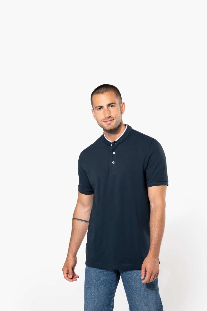 KA223 - MEN'S SHORT SLEEVE POLO SHIRT WITH MANDARIN COLLAR