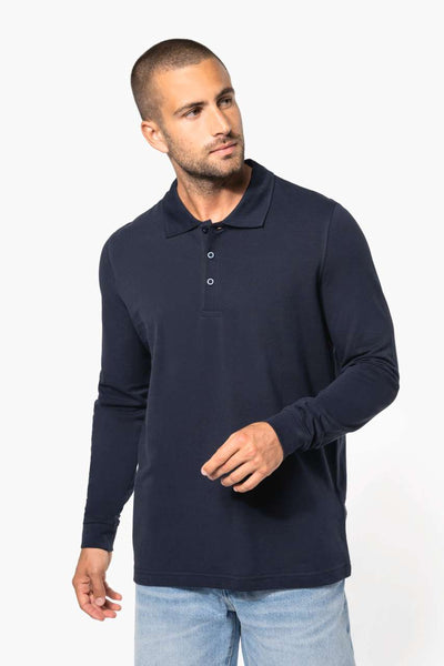 KA256 - MEN'S LONG-SLEEVED PIQUÉ POLO SHIRT – Mărimi 2XL, 3XL, 4XL, S, M, L