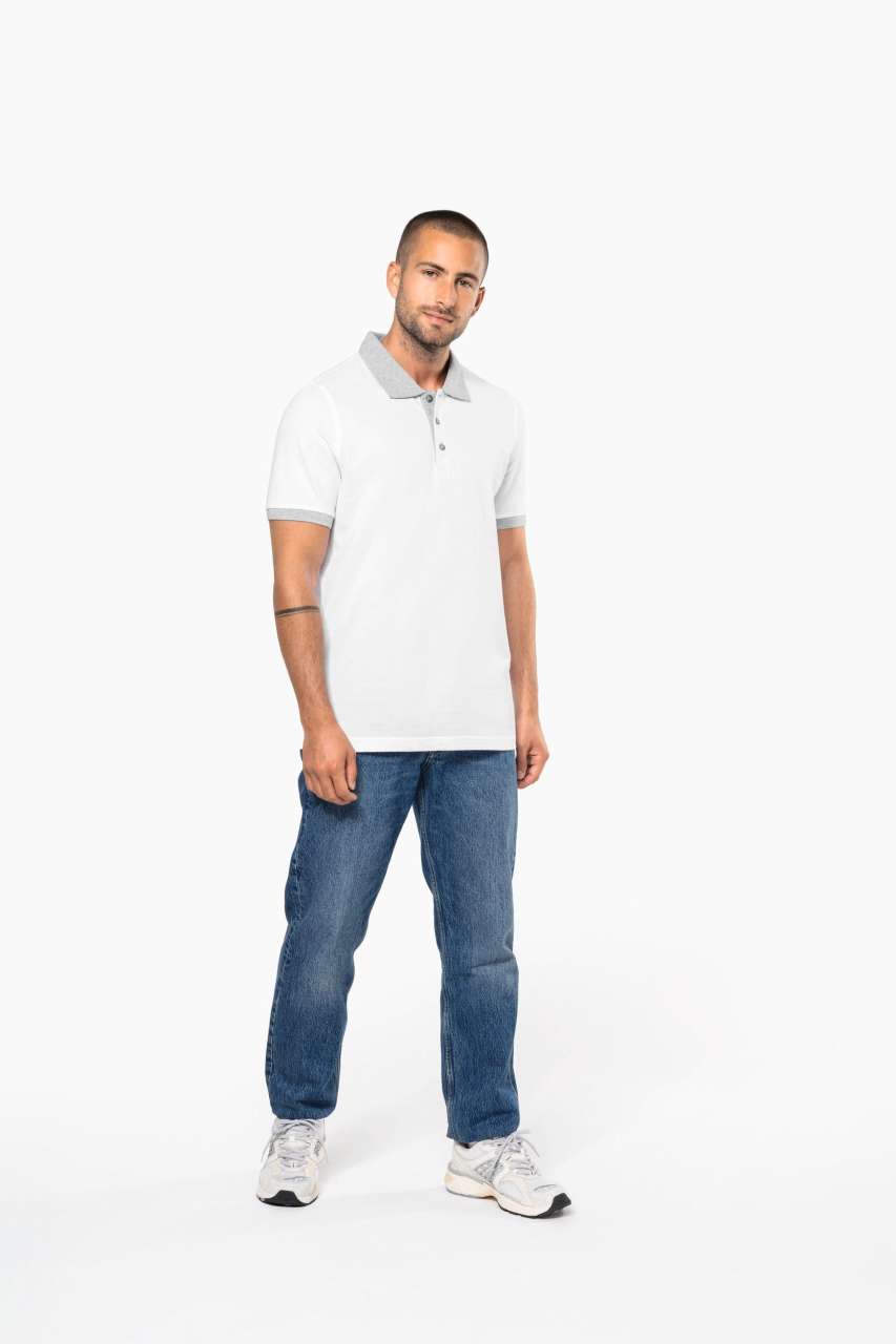 KA258 - MEN'S TWO-TONE PIQUÉ POLO SHIRT