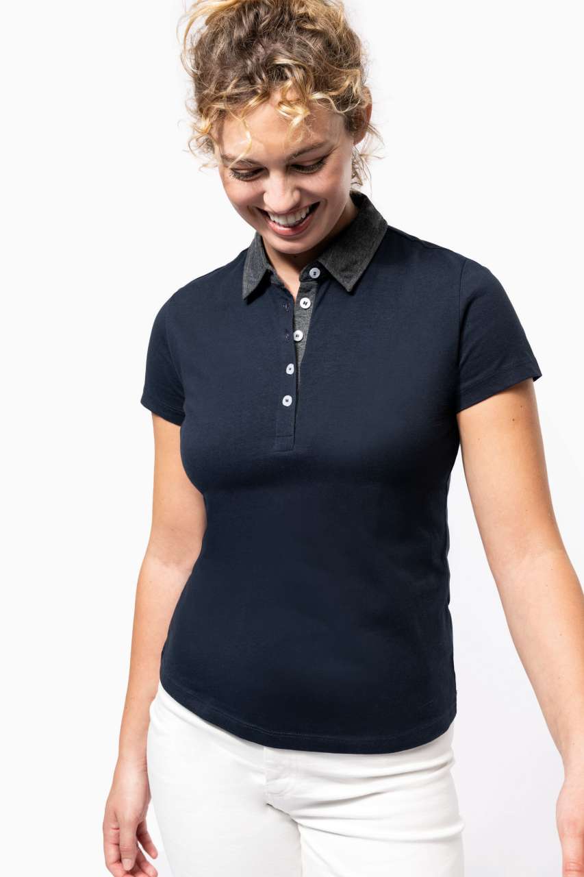 KA261 - LADIES' TWO-TONE JERSEY POLO SHIRT