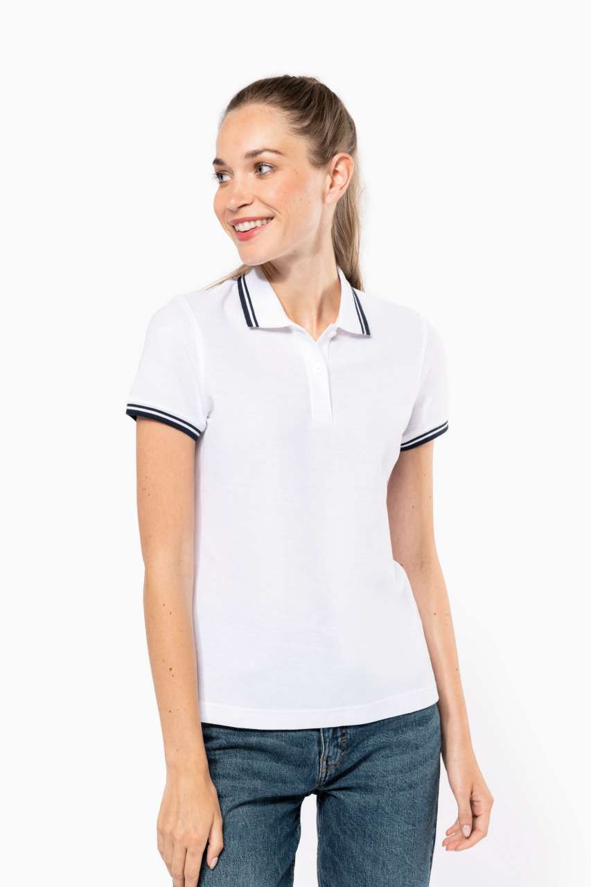 KA273 - LADIE'S SHORT-SLEEVED POLOSHIRT WITH CONTRASTING PIPING