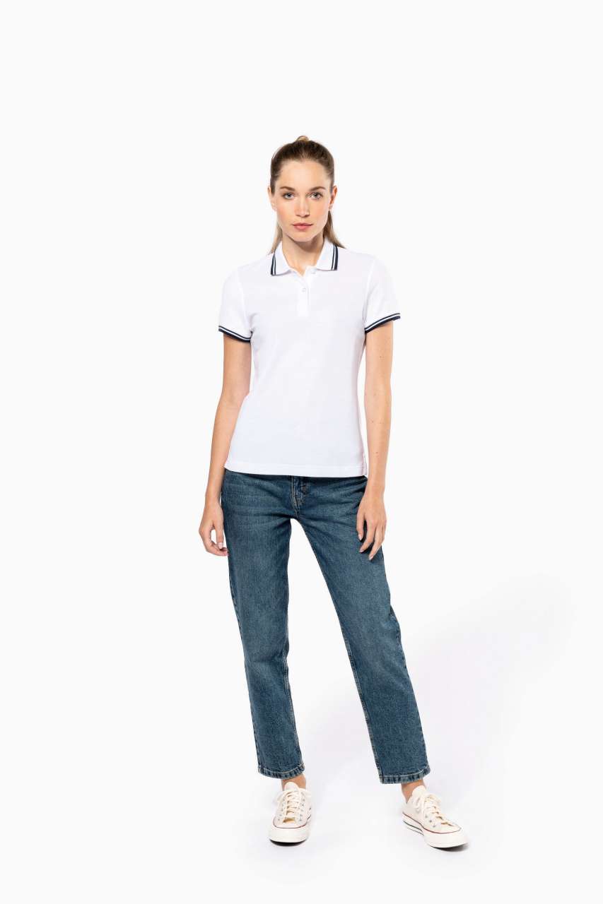KA273 - LADIE'S SHORT-SLEEVED POLOSHIRT WITH CONTRASTING PIPING