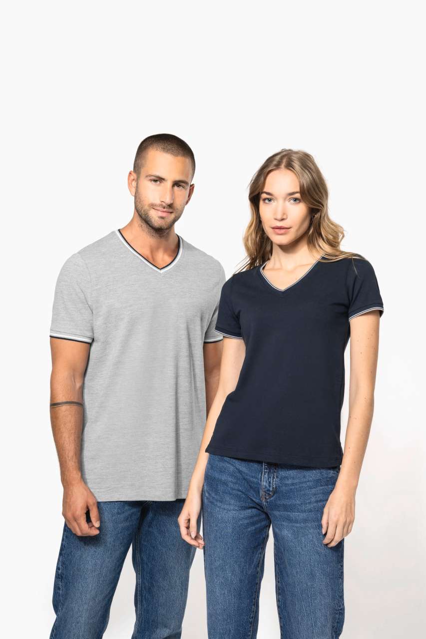 KA374 - MEN'S PIQUÉ KNIT V-NECK T-SHIRT