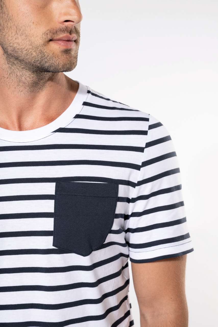 KA378 - STRIPED SHORT SLEEVE SAILOR T-SHIRT WITH POCKET