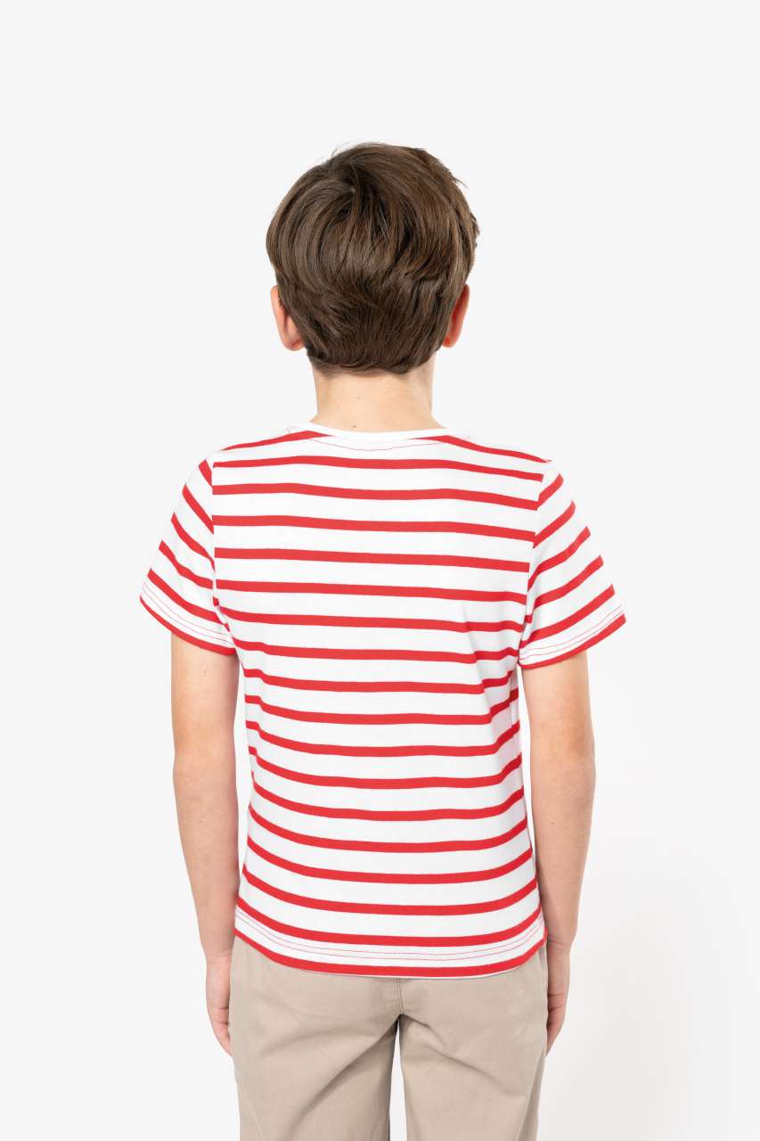 KA379 - KIDS' STRIPED SHORT SLEEVE SAILOR T-SHIRT WITH POCKET
