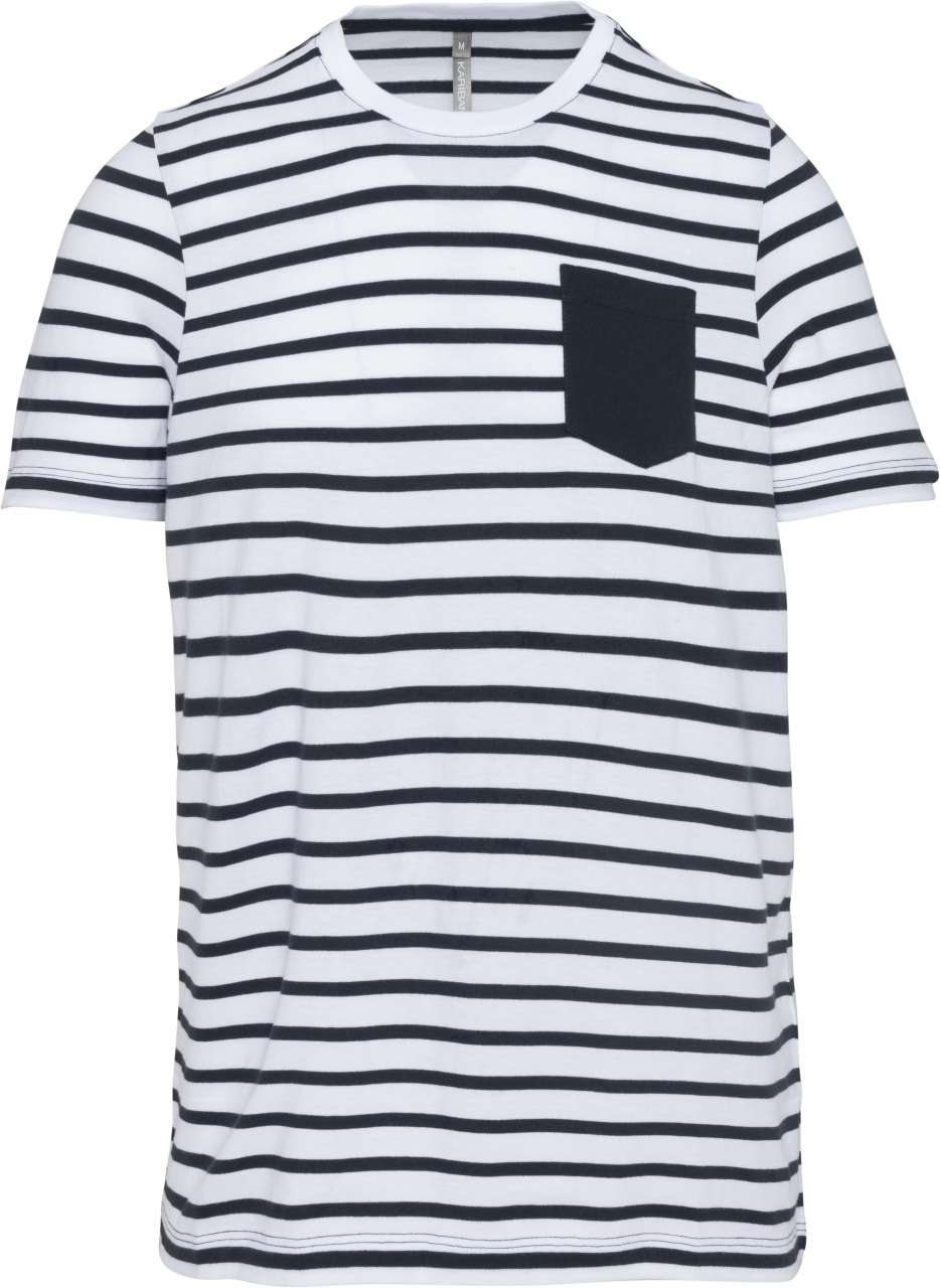 KA379 - KIDS' STRIPED SHORT SLEEVE SAILOR T-SHIRT WITH POCKET