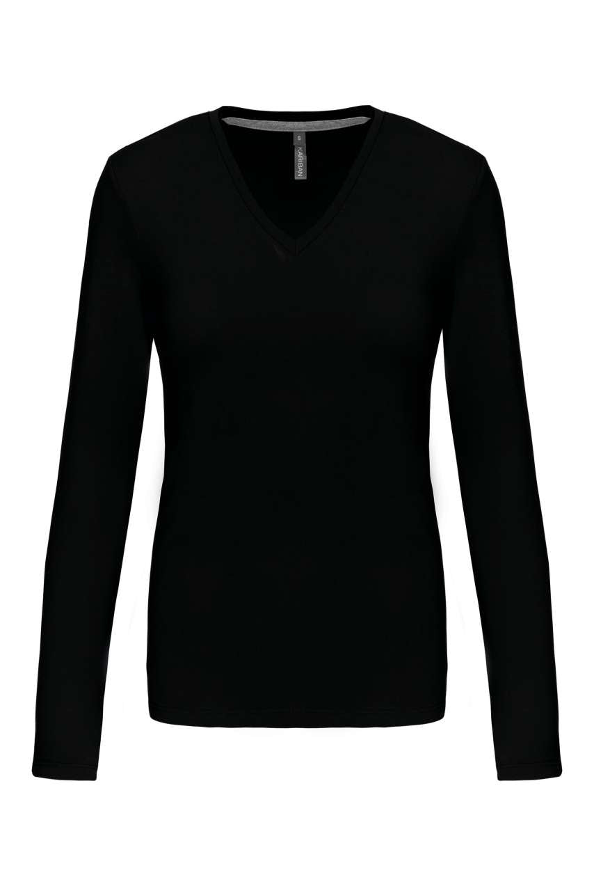 KA382 - LADIES' LONG-SLEEVED V-NECK T-SHIRT