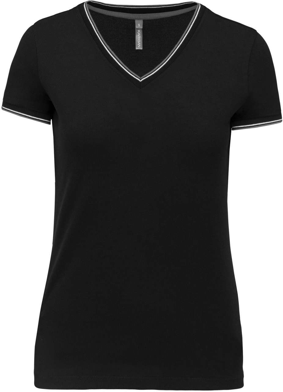KA394 - LADIES' PIQUÉ KNIT V-NECK T-SHIRT