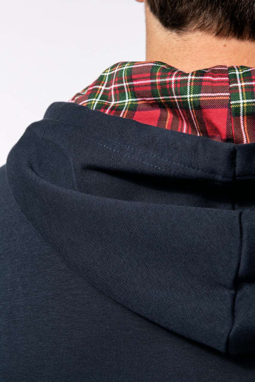 KA4013 - UNISEX CONTRAST PATTERNED HOODED SWEATSHIRT