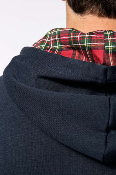 KA4013 - UNISEX CONTRAST PATTERNED HOODED SWEATSHIRT