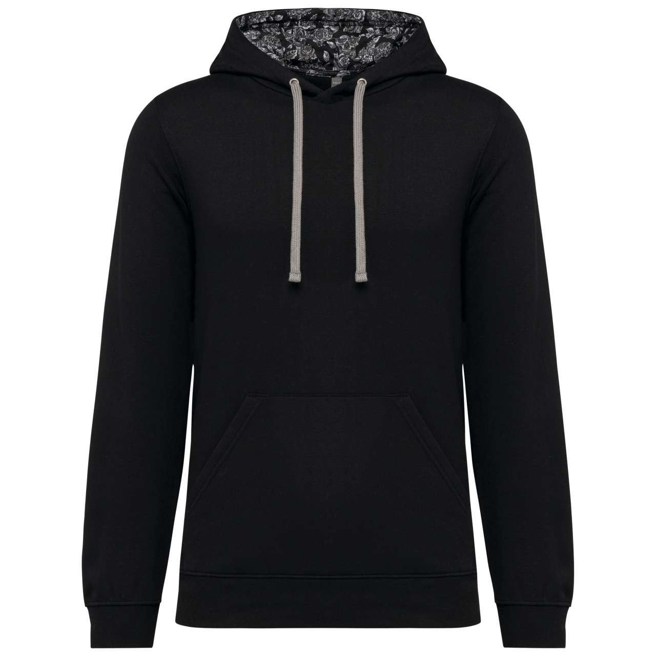 KA4013 - UNISEX CONTRAST PATTERNED HOODED SWEATSHIRT