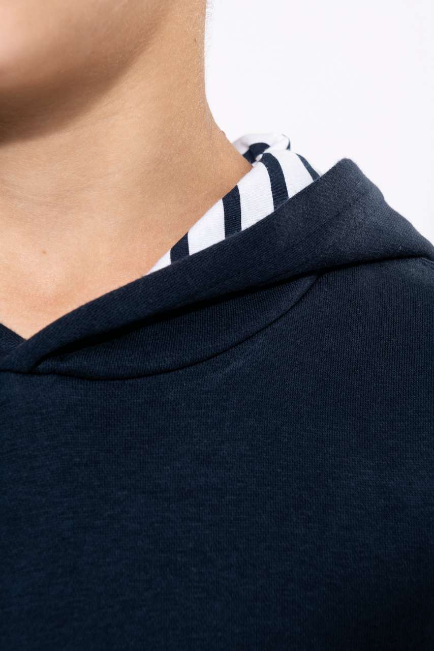 KA4014 - UNISEX KIDS CONTRAST PATTERNED HOODED SWEATSHIRT
