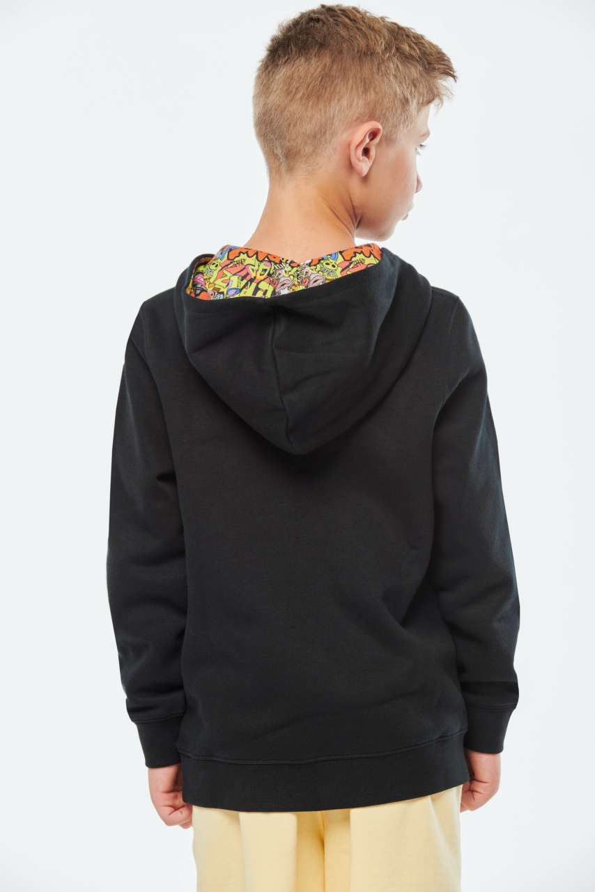 KA4014 - UNISEX KIDS CONTRAST PATTERNED HOODED SWEATSHIRT