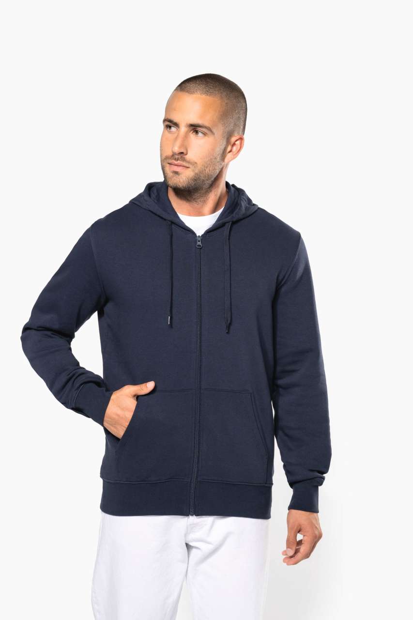 KA4030 - MEN'S ECO-FRIENDLY HOODED SWEATSHIRT WITH ZIP FASTENING