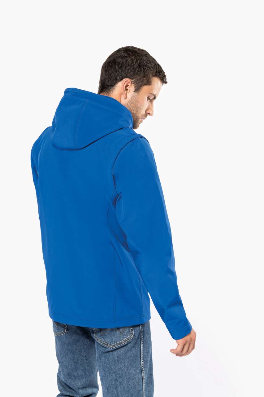 KA422 - UNISEX 3-LAYER SOFTSHELL HOODED JACKET WITH REMOVABLE SLEEVES