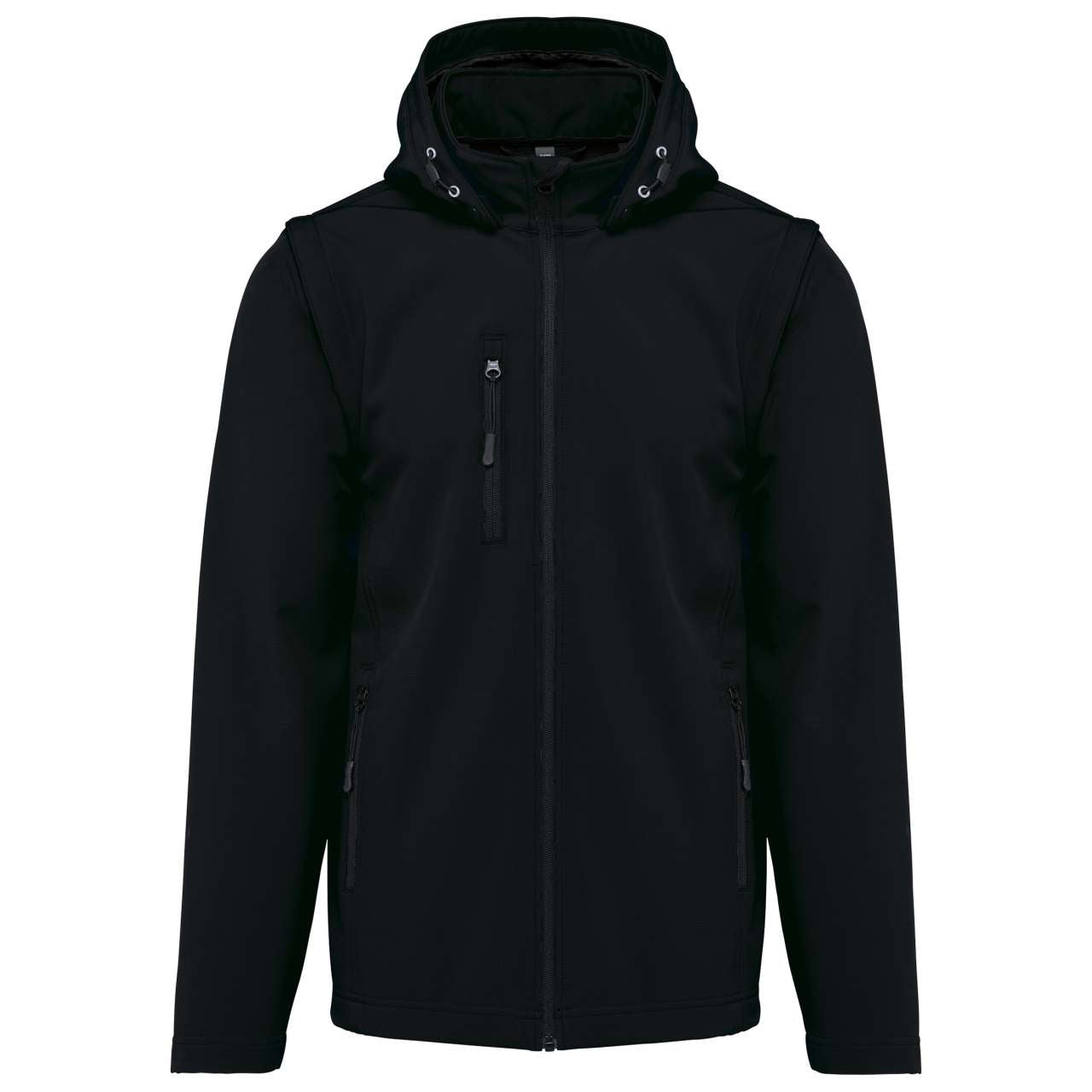 KA422 - UNISEX 3-LAYER SOFTSHELL HOODED JACKET WITH REMOVABLE SLEEVES
