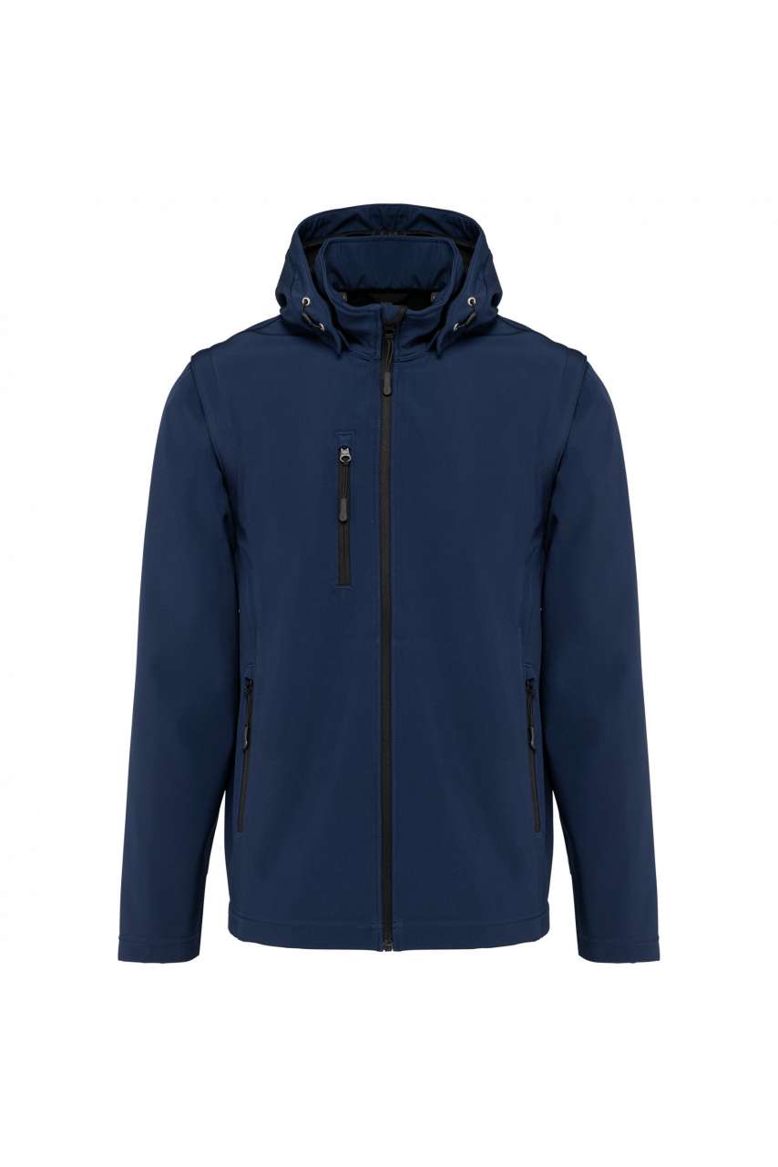KA422 - UNISEX 3-LAYER SOFTSHELL HOODED JACKET WITH REMOVABLE SLEEVES