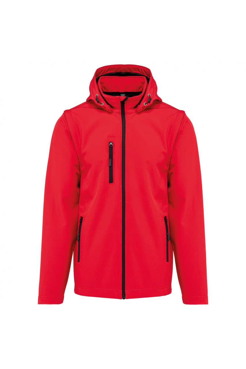 KA422 - UNISEX 3-LAYER SOFTSHELL HOODED JACKET WITH REMOVABLE SLEEVES
