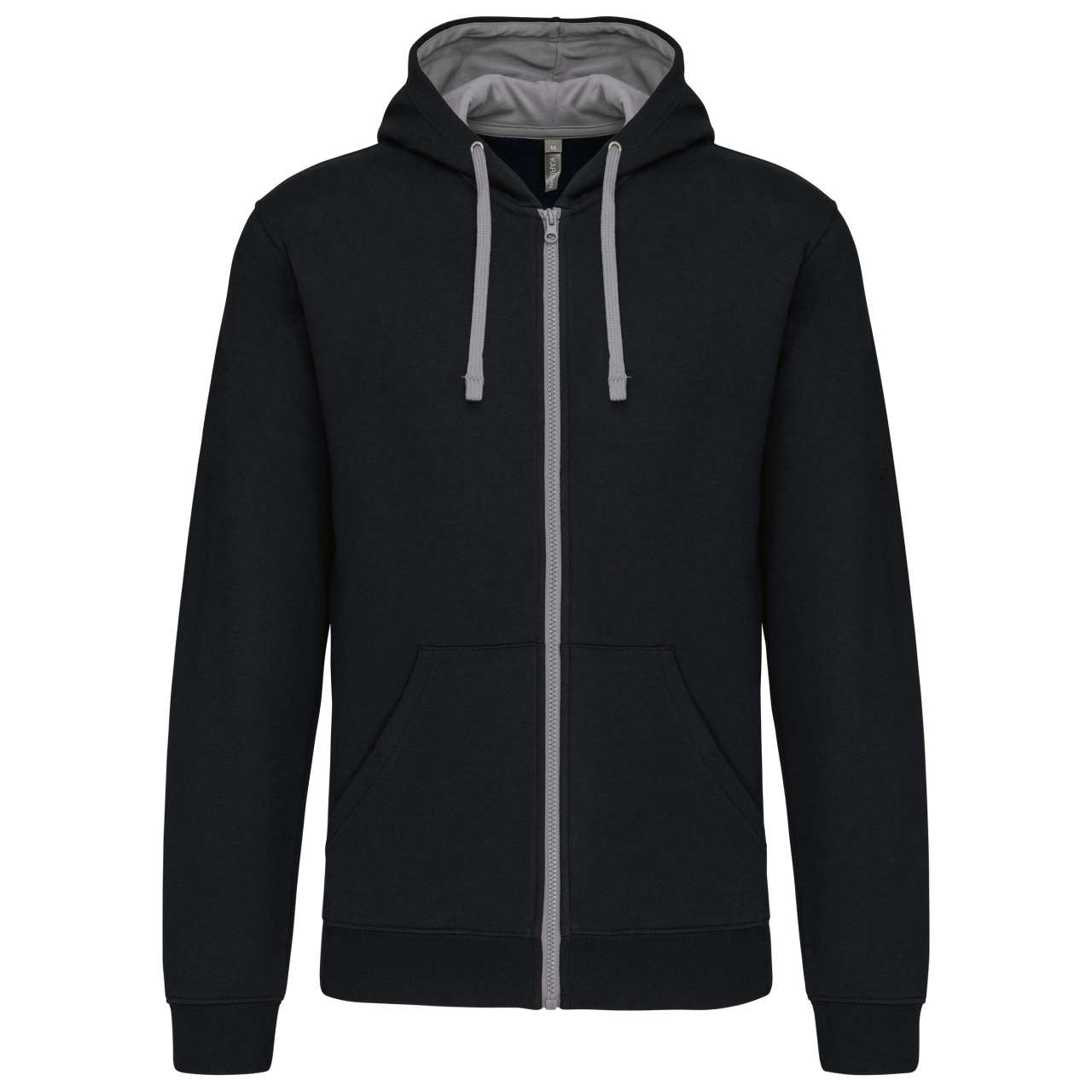 KA466 - MEN'S CONTRAST HOODED FULL ZIP SWEATSHIRT