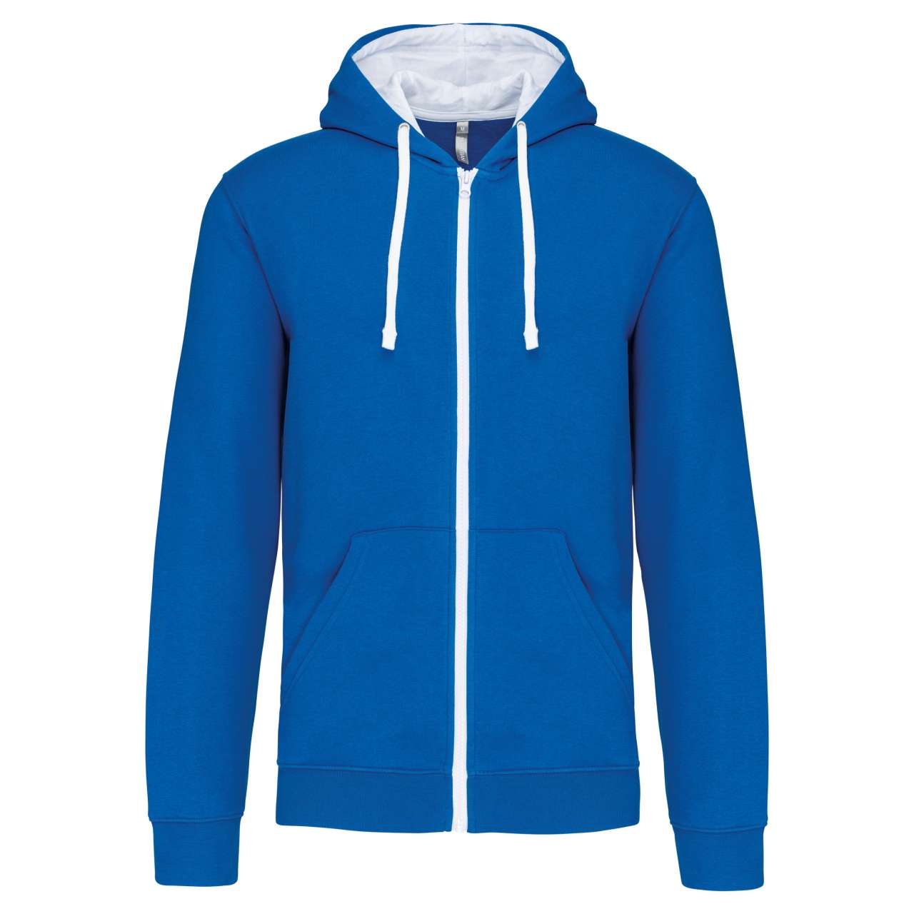 KA466 - MEN'S CONTRAST HOODED FULL ZIP SWEATSHIRT