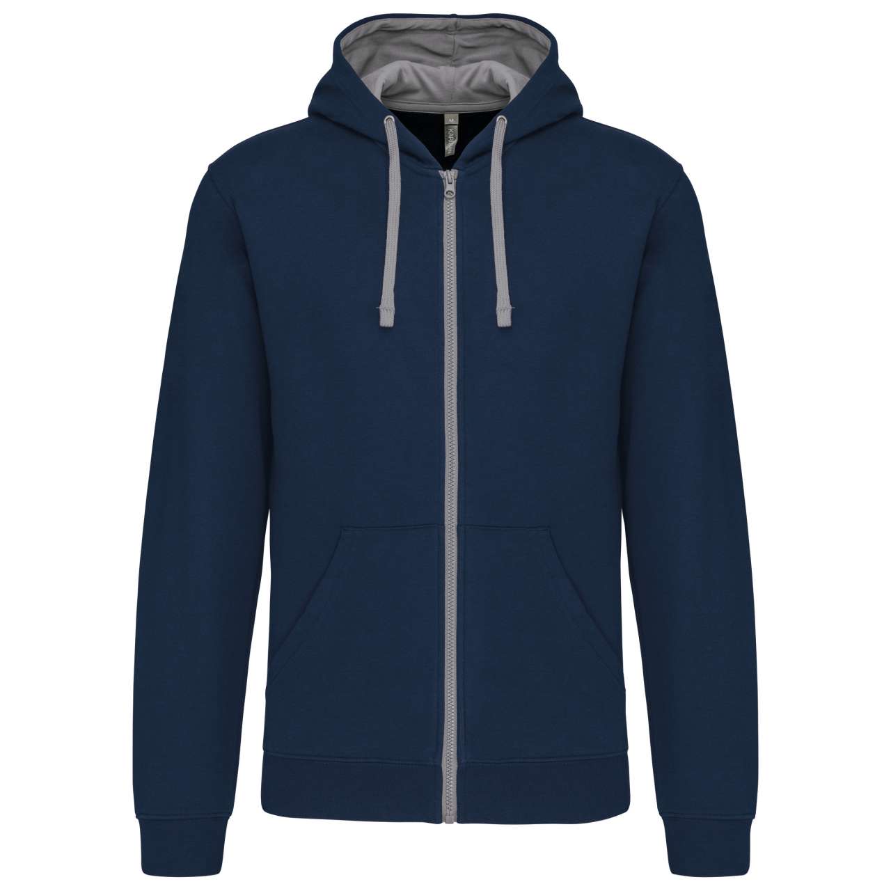 KA466 - MEN'S CONTRAST HOODED FULL ZIP SWEATSHIRT
