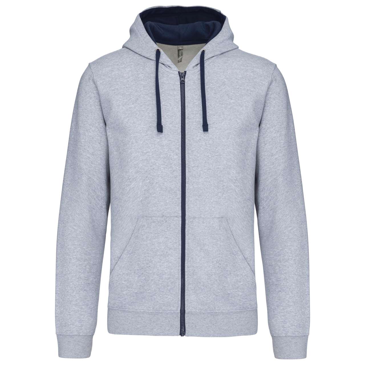 KA466 - MEN'S CONTRAST HOODED FULL ZIP SWEATSHIRT
