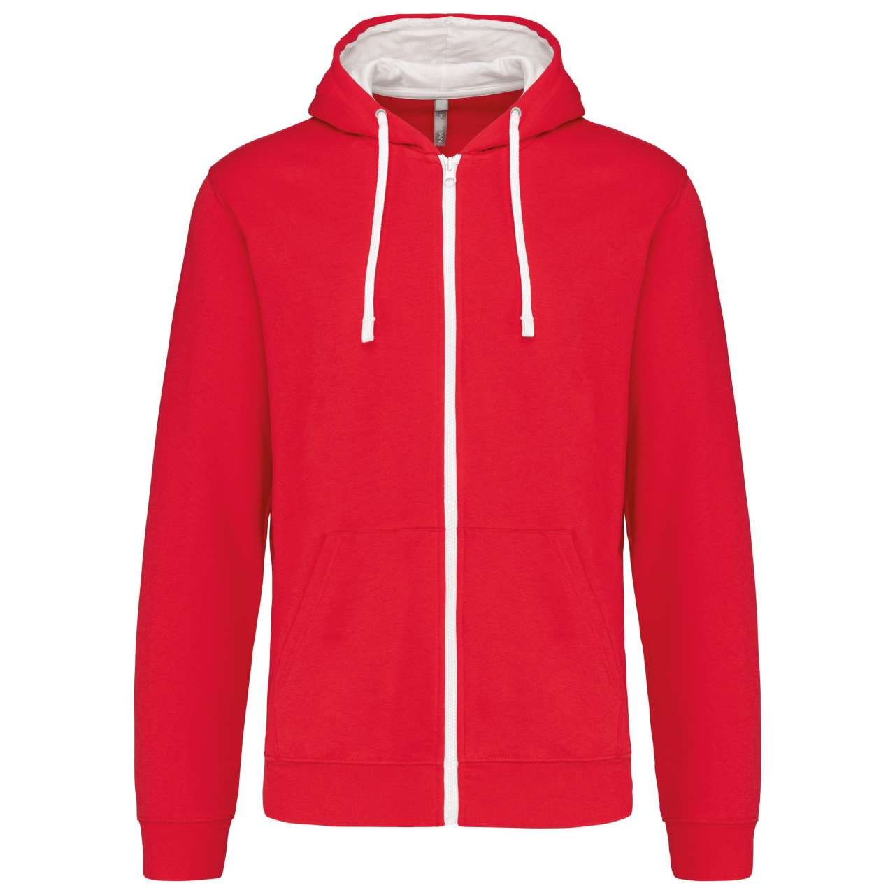 KA466 - MEN'S CONTRAST HOODED FULL ZIP SWEATSHIRT