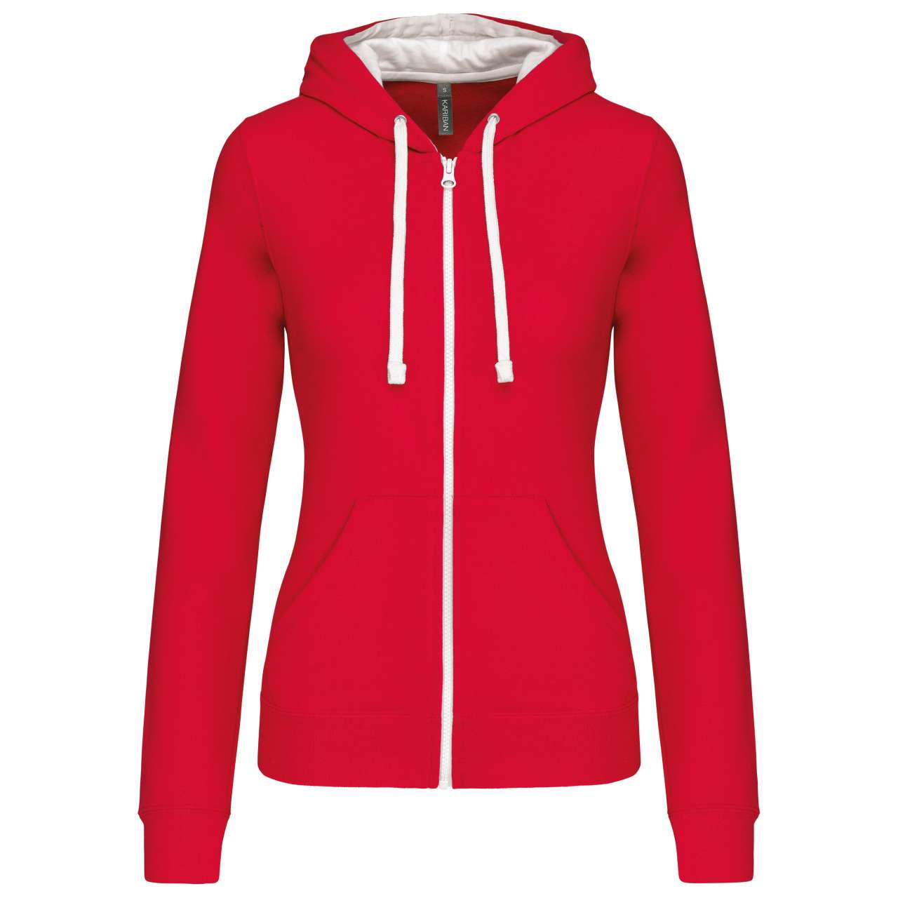 KA467 - LADIES’ CONTRAST HOODED FULL ZIP SWEATSHIRT