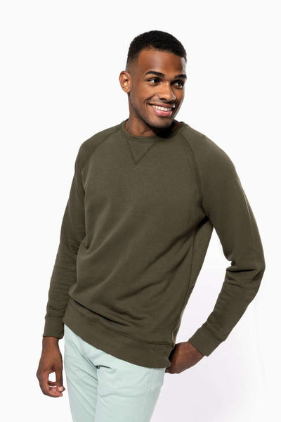 KA480 - MEN'S ORGANIC COTTON CREW NECK RAGLAN SLEEVE SWEATSHIRT