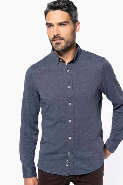 KA507 - LONG-SLEEVED JACQUARD KNIT SHIRT