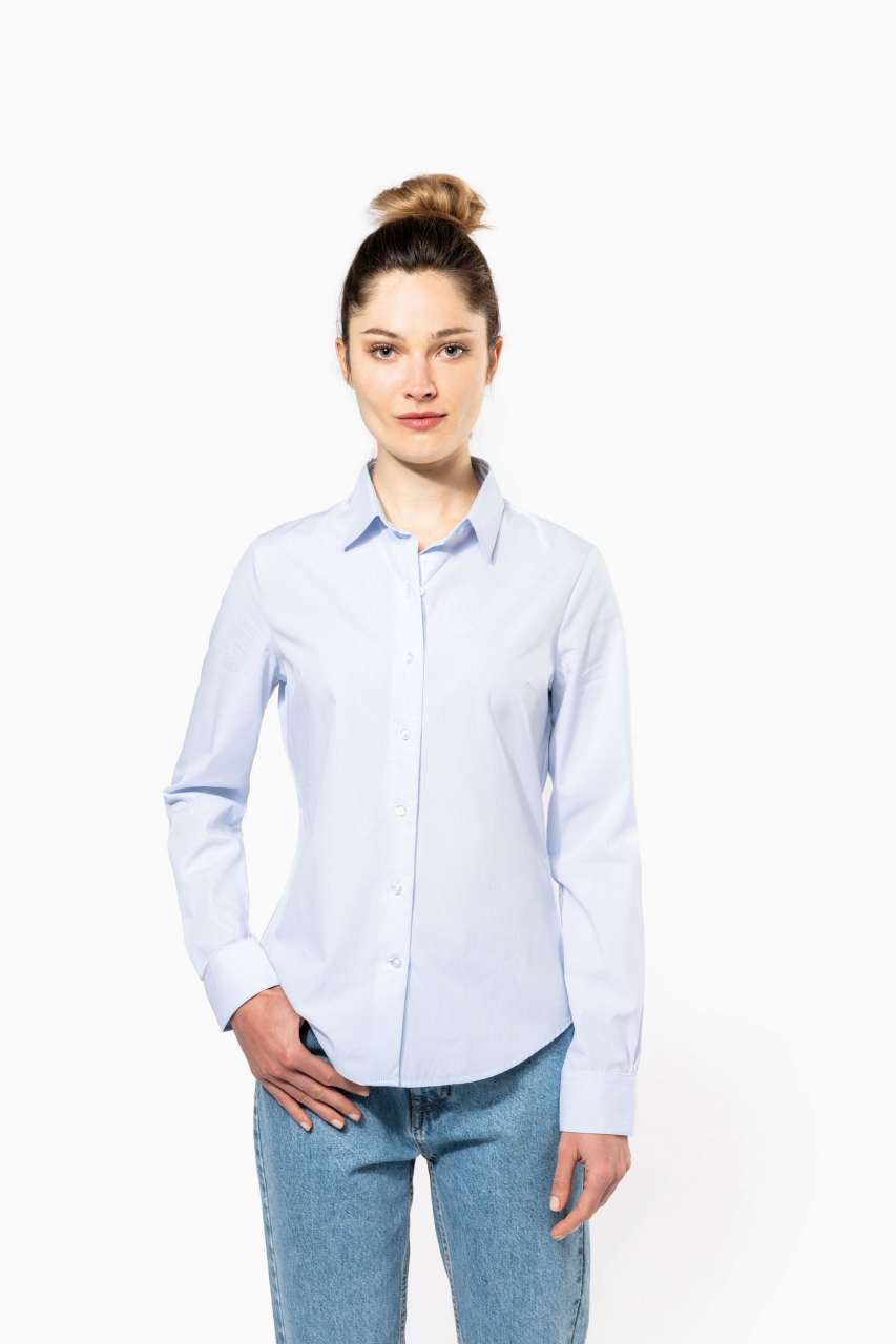 KA510 - LADIES’ LONG-SLEEVED COTTON POPLIN SHIRT
