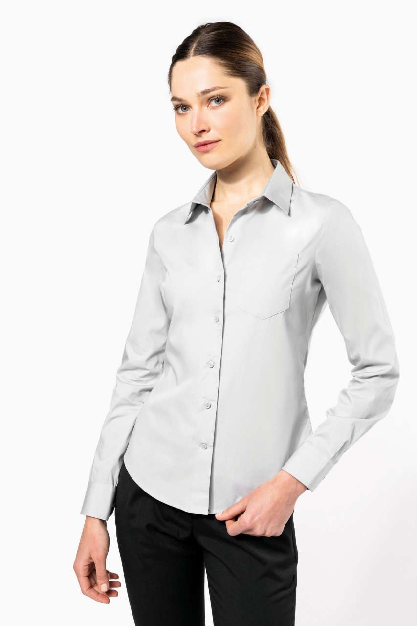 KA542 - LADIES' LONG-SLEEVED COTTON POPLIN SHIRT
