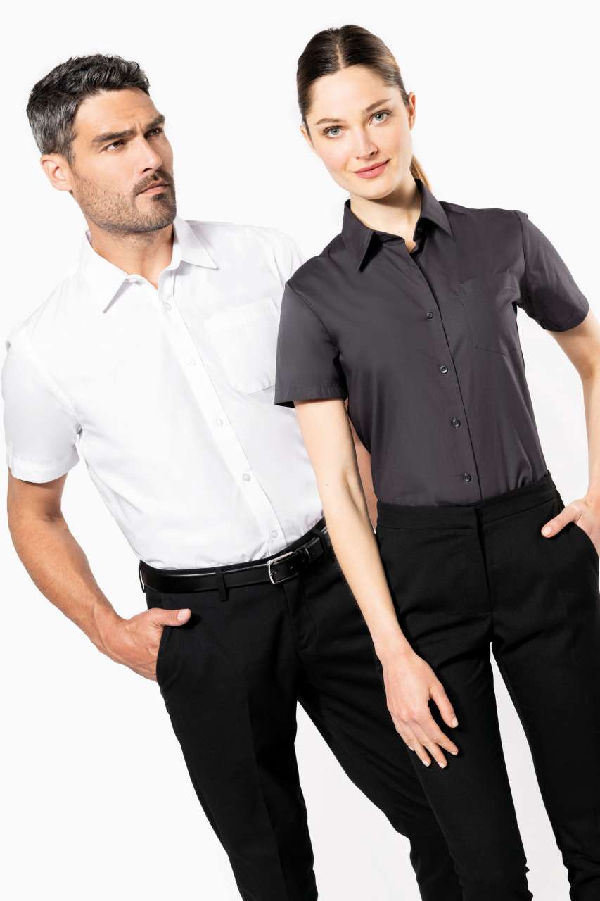 KA544 - LADIES' SHORT-SLEEVED COTTON POPLIN SHIRT