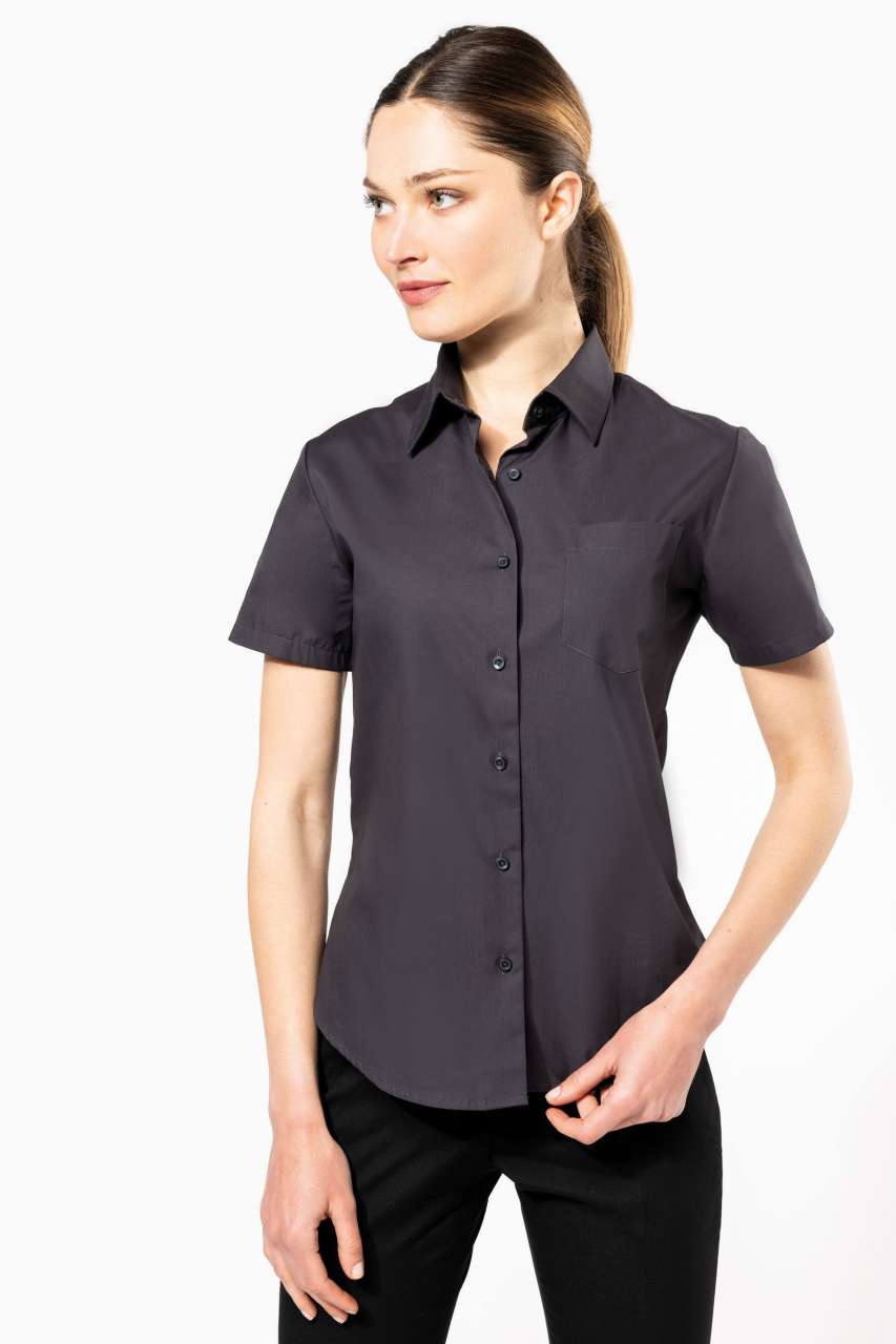 KA544 - LADIES' SHORT-SLEEVED COTTON POPLIN SHIRT