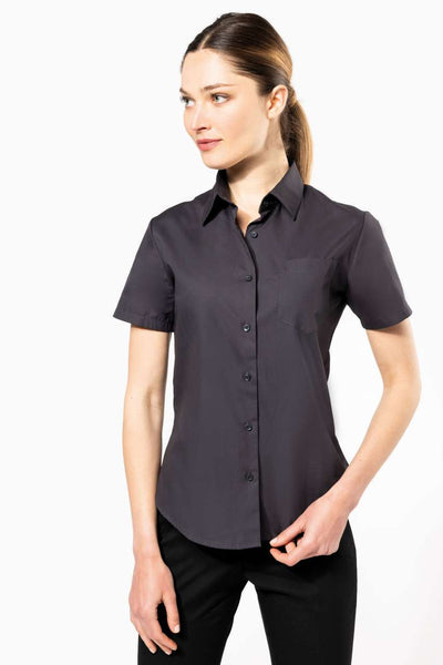 KA544 - LADIES' SHORT-SLEEVED COTTON POPLIN SHIRT