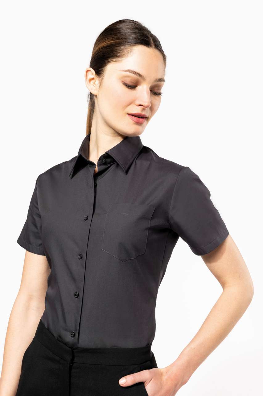 KA544 - LADIES' SHORT-SLEEVED COTTON POPLIN SHIRT