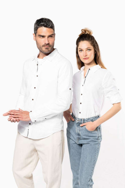 KA588 - MEN'S LONG SLEEVE LINEN AND COTTON SHIRT