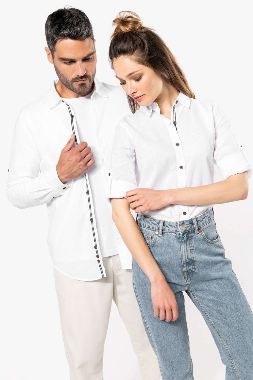 KA588 - MEN'S LONG SLEEVE LINEN AND COTTON SHIRT