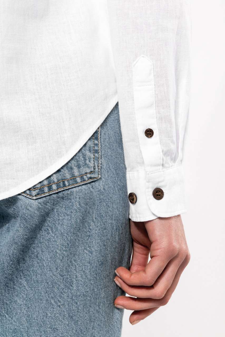 KA589 - LADIES' LONG SLEEVE LINEN AND COTTON SHIRT