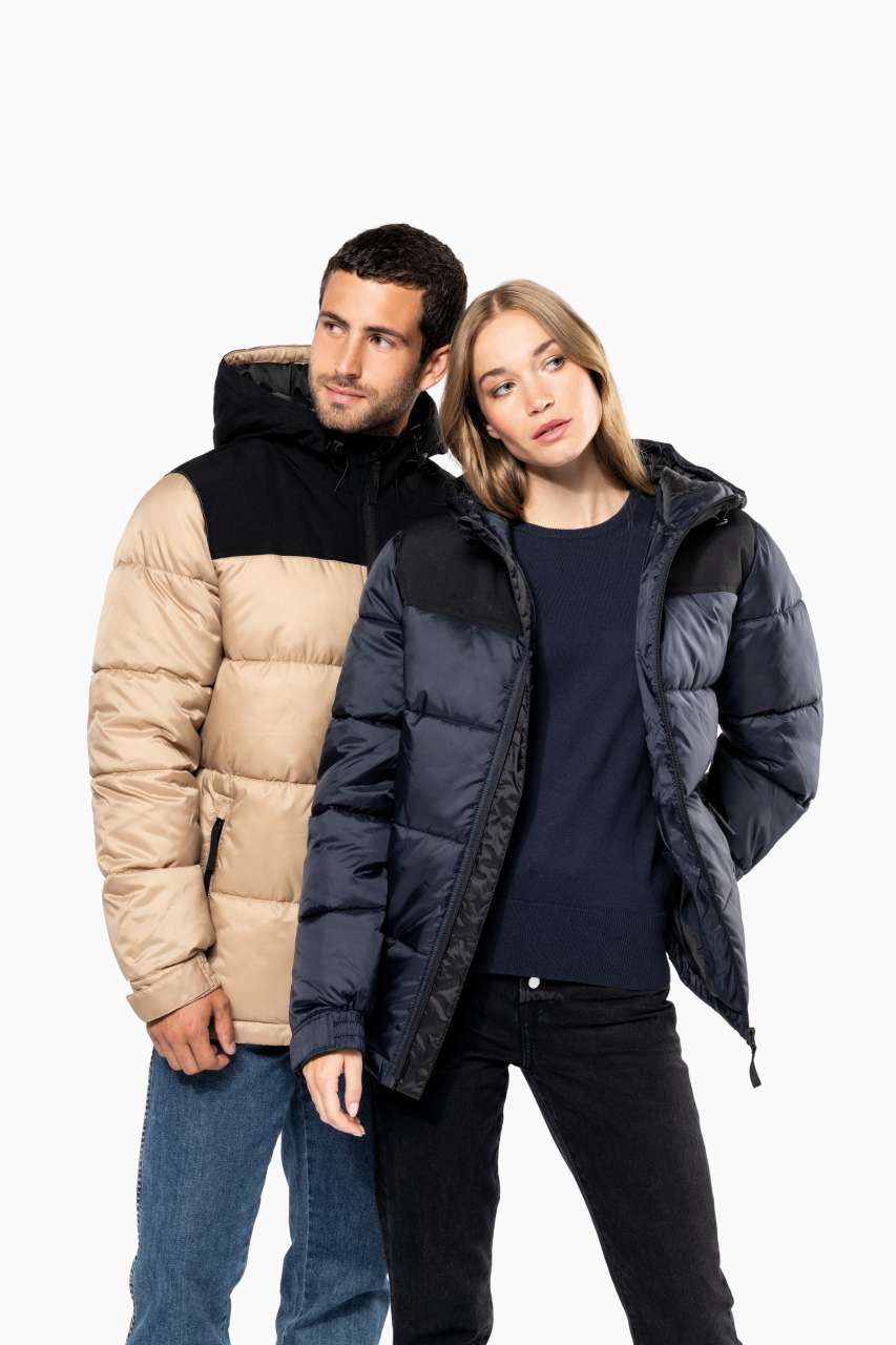 KA6163 - UNISEX BI-TONE PADDED JACKET WITH HOOD